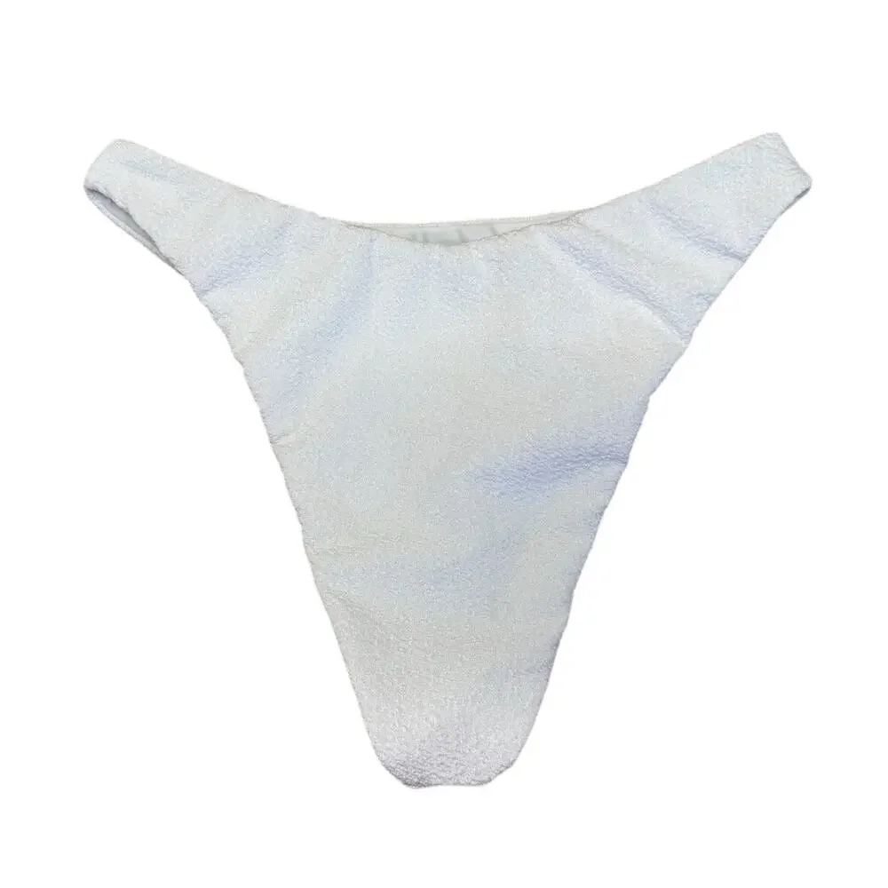 LOVERS + FRIENDS Tess Off The Shoulder High Waist Bottoms Textured Bikini Set S - Picture 7 of 9